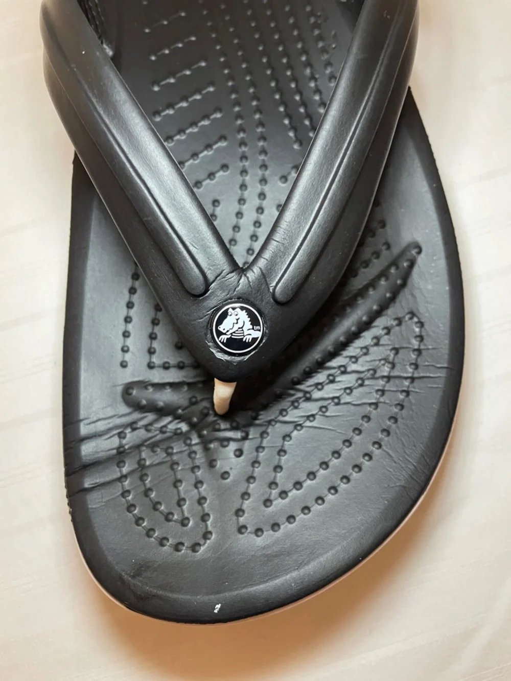 Crocs Crocband Flip Flop black flat beach casual sandals women’s size 10 - Picture 9 of 11